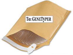 Mouse tail sample shipping supples: water proof padded mailer